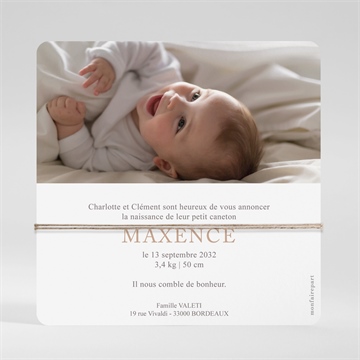 Faire-part naissance dans la ferme carré - dos de la carte