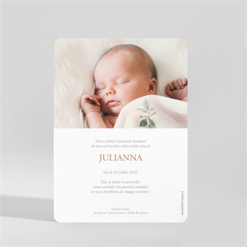 Faire-part naissance ma petite souris portrait - Dos du faire-part