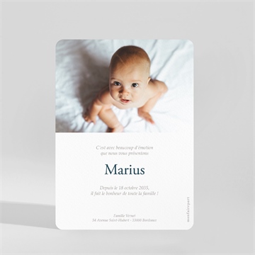 Faire-part naissance mon lapin en peluche portrait - Dos du faire-part