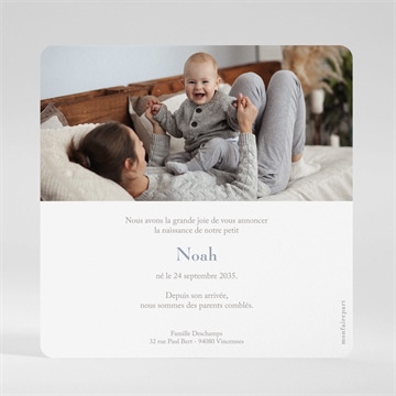 Faire-part naissance mon petit marin carré - Dos du faire-part