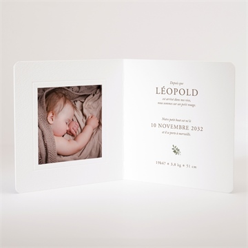 Faire-part naissance renard automne - Intérieur du faire-part