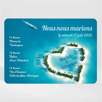 Faire-part mariage eaux turquoises magnet