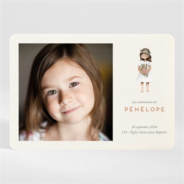Faire-part communion petite fille magnet - Mise en situation