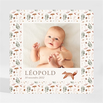 Faire-part naissance renard automne magnet