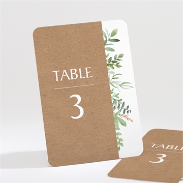 Numéro de table mariage nature chic programme