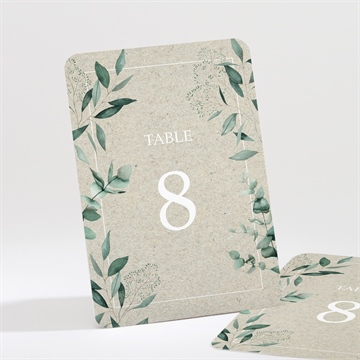 Numéro de table mariage intimité ensemencé