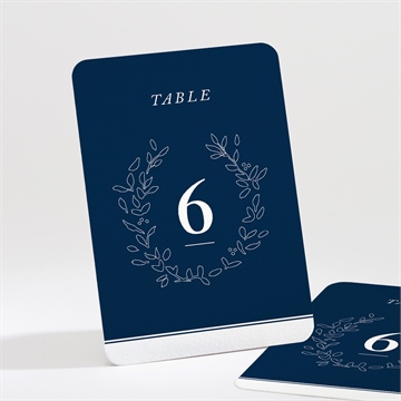 Numéro de table mariage bleu romantique
