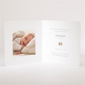 Faire-part naissance bébé fille - Intérieur du faire-part