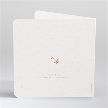 Faire-part naissance bébé fille - Dos du faire-part