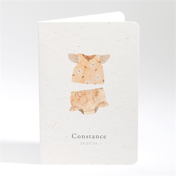 Faire-part naissance bébé fille plié