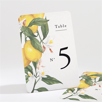 Numéro de table mariage citron sticker