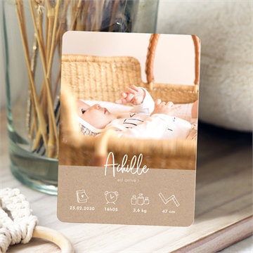 Faire-part naissance kraft garçon