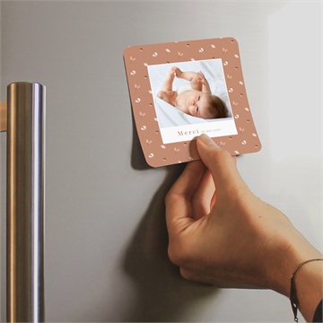 Remerciement naissance automne terracotta - Mise en situation