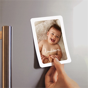 Faire-part naissance grand bonheur magnet - Mise en situation