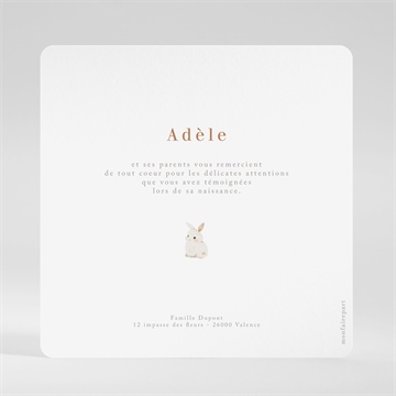 Remerciement naissance noël - Dos de la carte