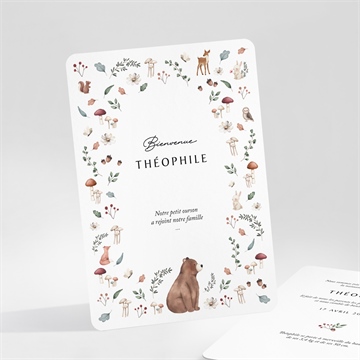 Faire-part naissance forêt d'automne portrait