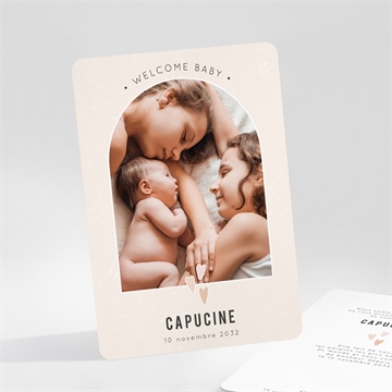 Faire-part naissance cœurs délicats portrait