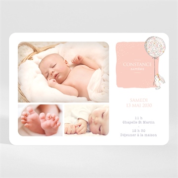 Faire-part de baptême petit lapin baptême magnet