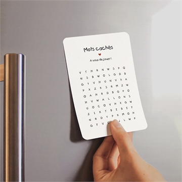 Carte annonce grossesse mots croisés magnet - Mise en situation