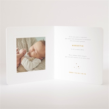 Faire-part naissance cigogne - Intérieur du faire-part