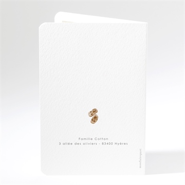 Faire-part naissance bébé koala plié - Dos du faire-part