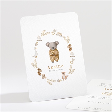 Faire-part naissance bébé koala portrait