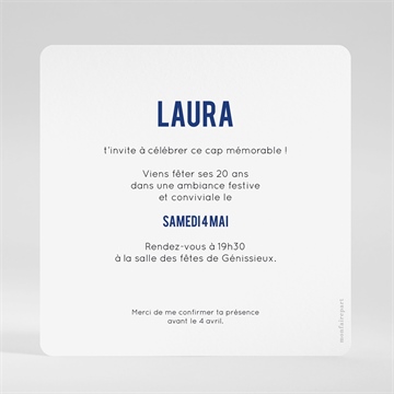 Invitation anniversaire jeu - Dos de l'invitation