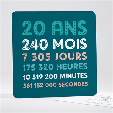 Invitation anniversaire 20 ans