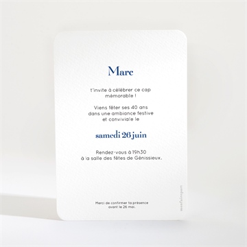 Invitation anniversaire dolce vita - Dos de la carte