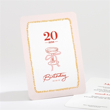 Invitation anniversaire champagne 20 ans