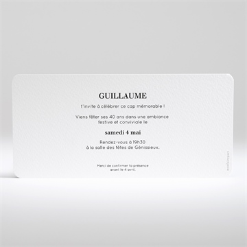 Invitation anniversaire jeux - Dos de l'invitation