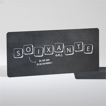 Invitation anniversaire jeux ardoise