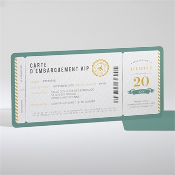 Invitation anniversaire carte d’embarquement