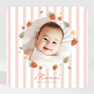 Remerciement naissance fraises acidulées pochette duo