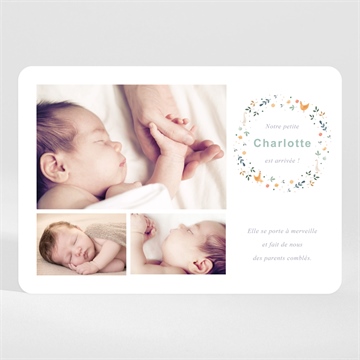 Faire-part naissance tendres animaux magnet - Mise en situation