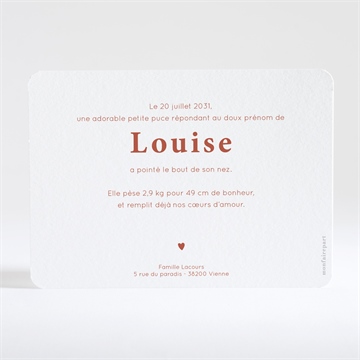 Faire-part naissance rayures estivales - Dos de la carte