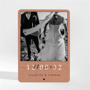 Remerciement mariage jour j kraft magnet - Mise en situation