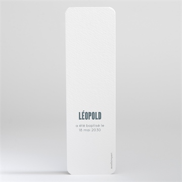 Signet baptême coeur sacré marque-page - Dos du signet