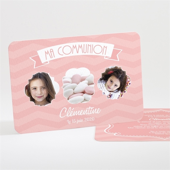 Faire-part communion petite photo de sa frimousse