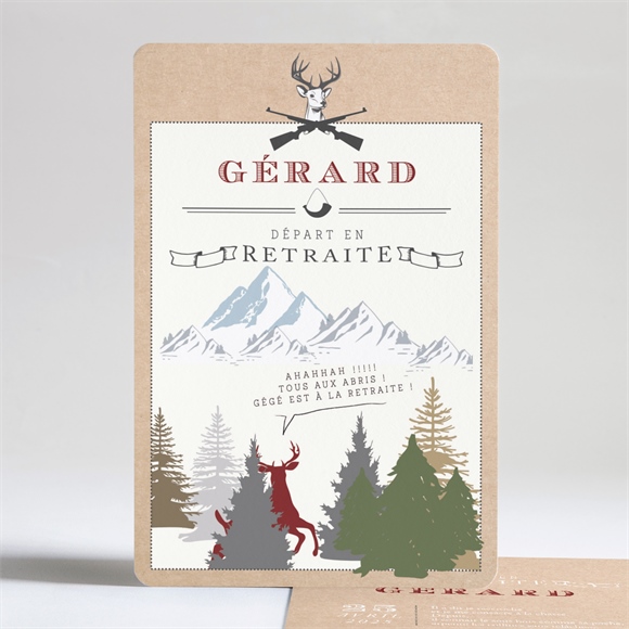 Carte Invitation Depart A La Retraite Vive La Chasse Monfairepart Com