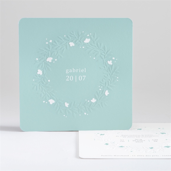 Faire-part naissance Couronne gaufrage pour garçon réf.N35165