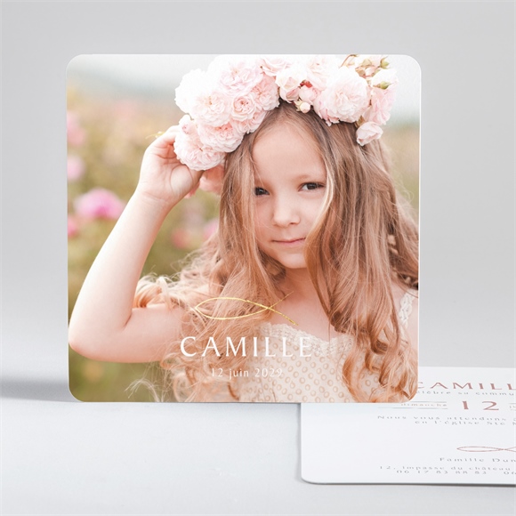 Faire-part communion jolies grâces