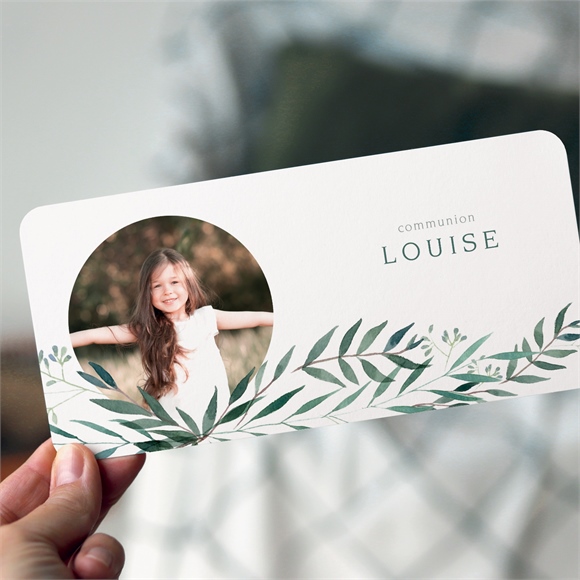 Faire-part communion touche champêtre