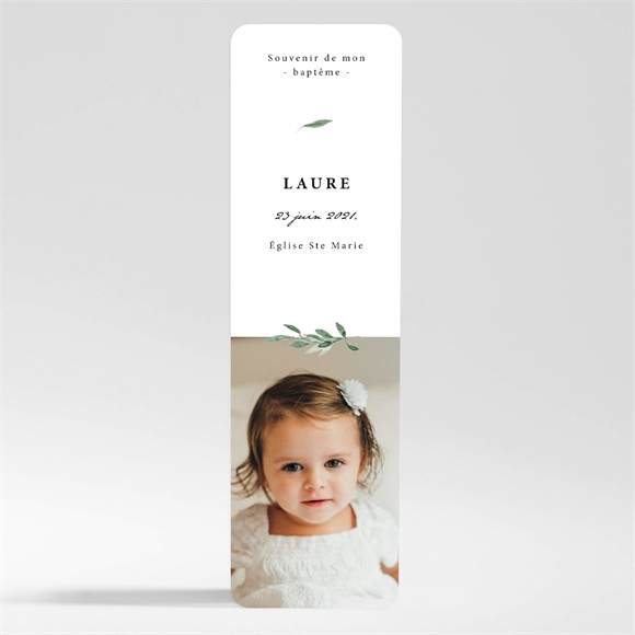 Signet baptême décoration végétale magnet