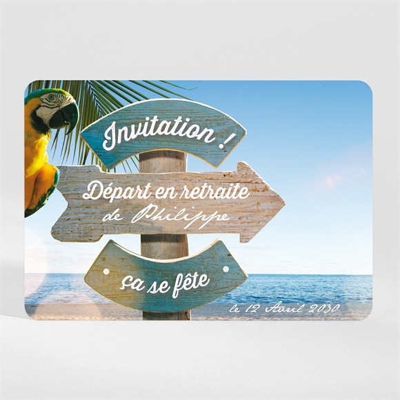Carte invitation départ à la retraite vacances méritées ! magnet