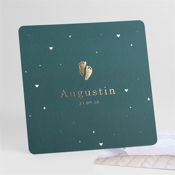 Faire-part naissance douce empreinte