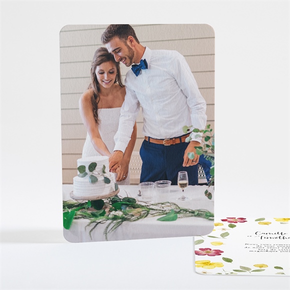 Remerciement mariage aquarelle de fleurs séchées