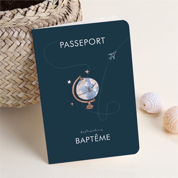 Faire-part de baptême Mon Passeport Bapteme réf.N401875