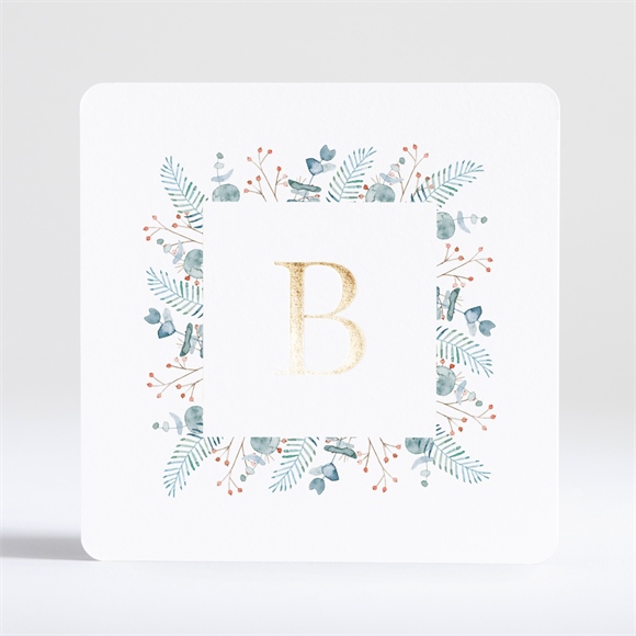 Faire-part naissance esquisse végétale dorure