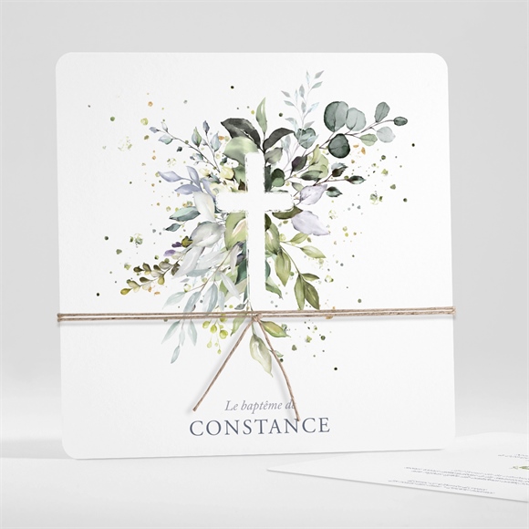 Faire-part de baptême en lumière carré